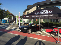 Deze 3x6 vouwtent werd bedrukt voor Garage Lebeau uit Alsemberg.
