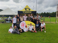 Opvouwbare tent nodig voor uw sportclub? Spikeball koos eentje met volledige dakbedrukking.
