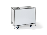 Witte vrieskist op trolley