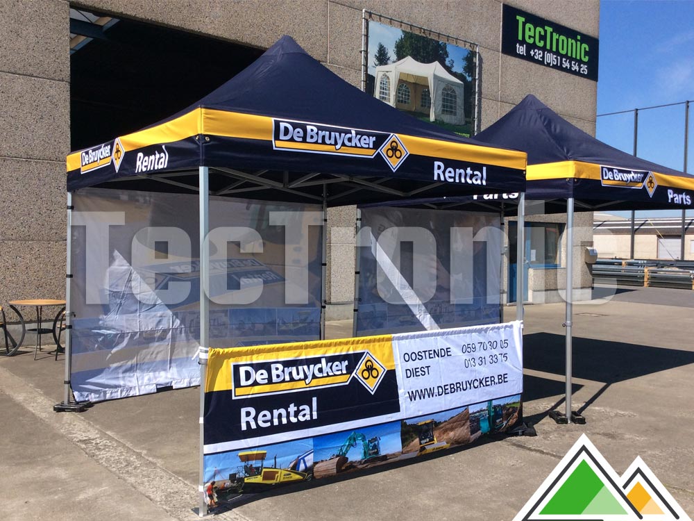 Full colour bedrukking van een halve zijwand voor De Bruycker Rental