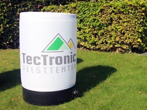Pneumatische barstoel 70cm hoog en diameter 40 cm, hier zonder LED-verlichting (optioneel).