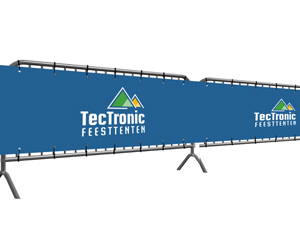 Bedrukte werfbanner op rol: 75 x 220 cm