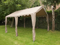 Luxe paviljoentent 3x4 met taupe dakzeil