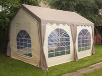 Romantische partytent 3x4 taupe/beige