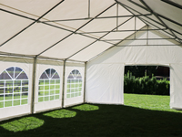Professionele pvc partytent 6x12 m met nokversteviging in het dak
