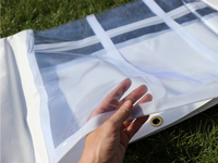 Zijwand met boograam in uiterst sterk, doorschijnend PVC.