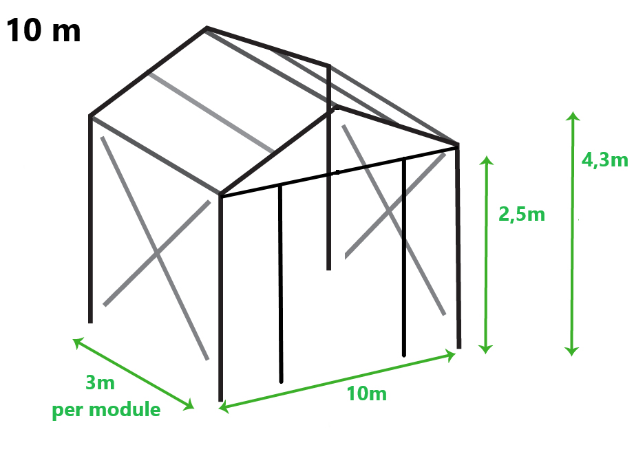 kadertent 10 meter breed