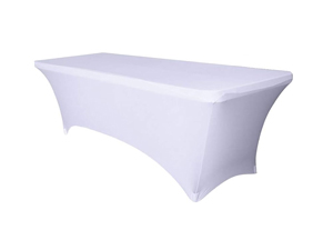 Witte stretchcover voor rechthoekige buffettafel