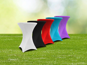 Stretchhoes voor bartafel, beschikbaar in het wit, zwart, rood, turquoise en lavendel