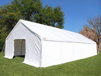 Opslag tent van 6m breed en 12m lang