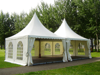 Pagodetent met pvc of polyester zeil