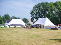Stertent Twin 14 m en Twin 16 m met wit dakzeil